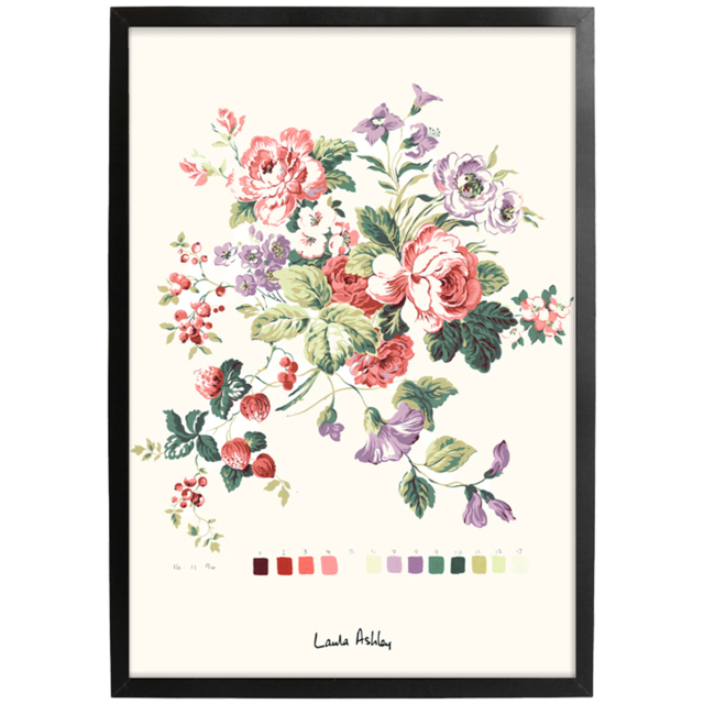 Laura Ashley Rosemore Black Frame Wall Art 70 x 100cm - image 1