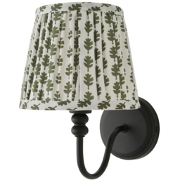 ValueLights Binky Green Floral Shade Black Rechargeable Wall Light with Bulb 2 Pack