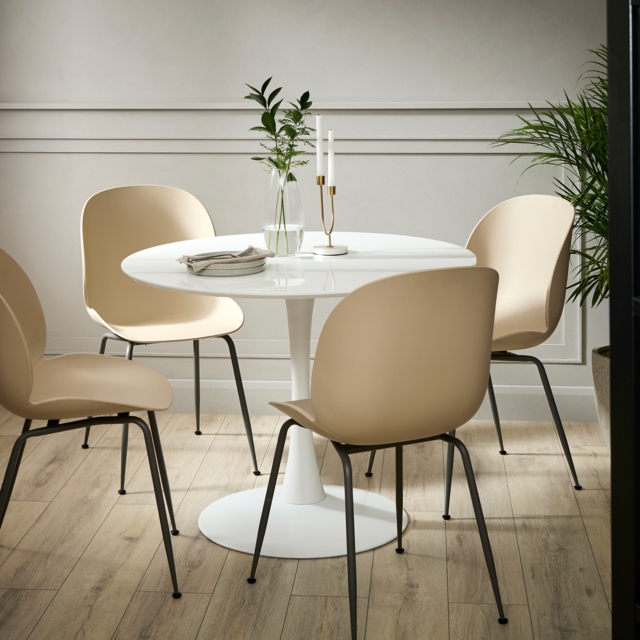 Walt Round 4-6 Seater Pedestal Dining Table White by Homebase