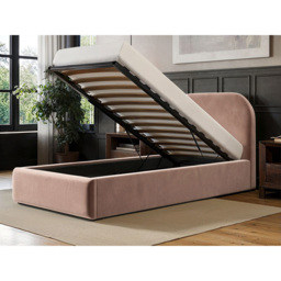 Flair Alba Pink Velvet Single Ottoman Bed - thumbnail 4