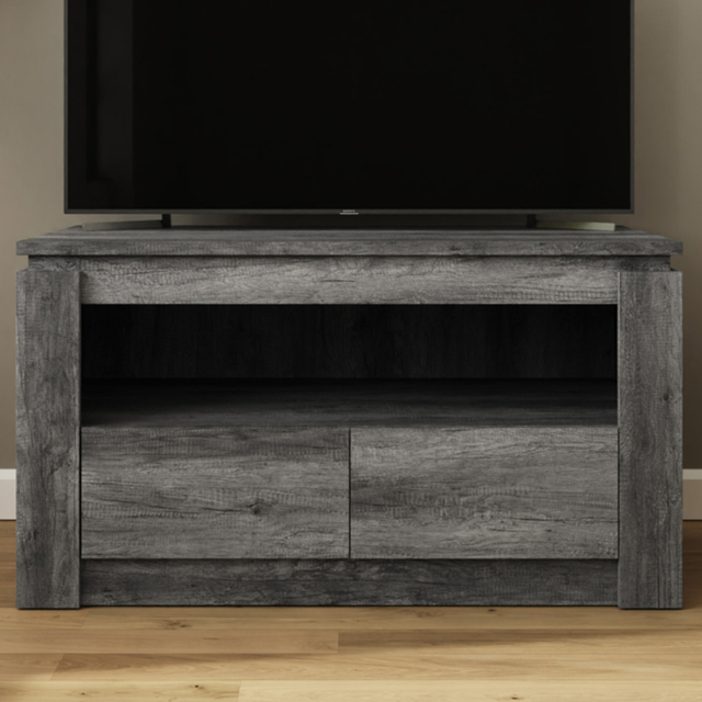 GFW Canyon Charcoal Grey 2 Drawer Single Shelf TV Unit - image 1