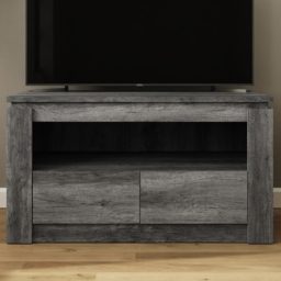 GFW Canyon Charcoal Grey 2 Drawer Single Shelf TV Unit - thumbnail 1