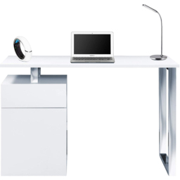 Centurion Supports Calista Single Door Single Cabinet Gloss White Computer Desk - thumbnail 3