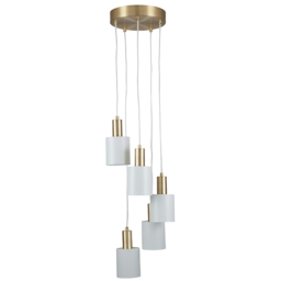 Pacific Lifestyle Biba White and Gold 5 Drop Pendant Light