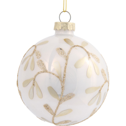 Grace & Glory Ivory Gold Glitter Bauble - thumbnail 2
