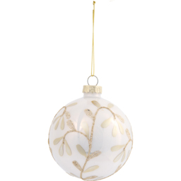 Grace & Glory Ivory Gold Glitter Bauble - thumbnail 1