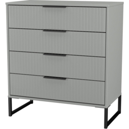 Crowndale Fluted 4 Drawer Dusk Grey Chest of Drawers Ready Assembled - thumbnail 4