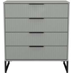Crowndale Fluted 4 Drawer Dusk Grey Chest of Drawers Ready Assembled - thumbnail 2