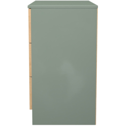Crowndale Java Slatt Effect and Reed Green 3 Drawer Chest of Drawers - thumbnail 3