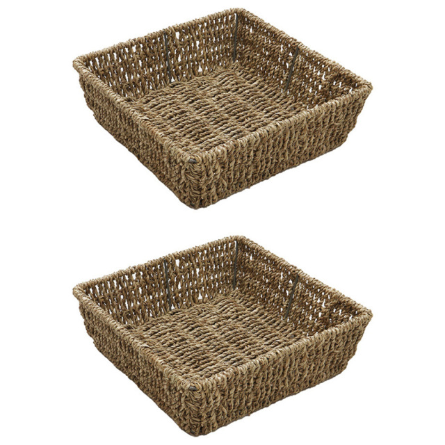 JVL Seagrass Square Storage Tray 2 Pack - image 1