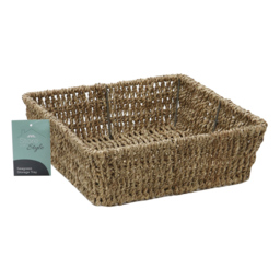 JVL Seagrass Square Storage Tray 2 Pack - thumbnail 3
