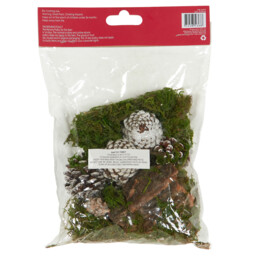 Moss and Snowy Pinecone Bundle Large - Green and Brown - thumbnail 2
