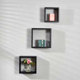 Black Wall Mounted Cubes 3 Pack - thumbnail 2