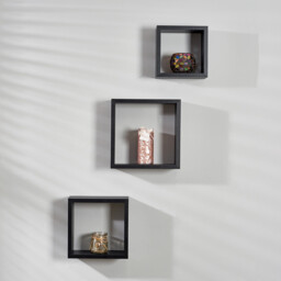 Black Wall Mounted Cubes 3 Pack - thumbnail 3