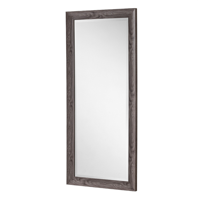 Yearn Light Grey Scooped Grained Bevelled Full Length Mirror 167.5 x 76cm - image 1