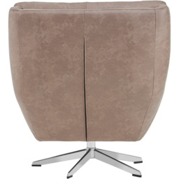 Premier Housewares Harold Brown Leather Effect Swivel Accent Chair - thumbnail 3