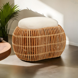Premier Housewares Manado Natural Rattan Bean Bench - thumbnail 2