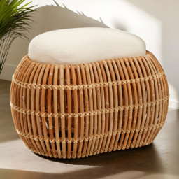 Premier Housewares Manado Natural Rattan Bean Bench - thumbnail 1