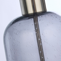 Lighting Collection Kendric Grey Shade Smoke Glass Table Lamp - thumbnail 4