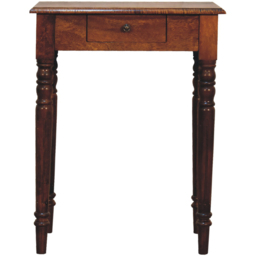 Artisan Furniture Chestnut Single Drawer Solid Wood Turned-Leg Writing Desk - thumbnail 2