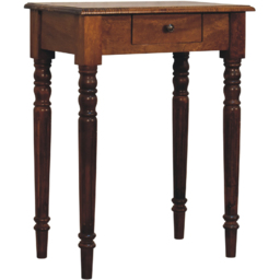 Artisan Furniture Chestnut Single Drawer Solid Wood Turned-Leg Writing Desk - thumbnail 4