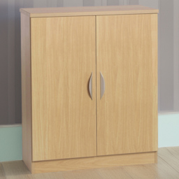 R White Cabinets 2 Door Mid Height Classic Oak Cupboard