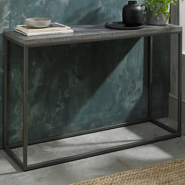 Bentley Designs Renzo Dark Grey and Zinc Console Table - image 1