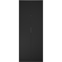 Crowndale Hong Kong 2 Door Matt Black Tall Wardrobe Ready Assembled - thumbnail 4
