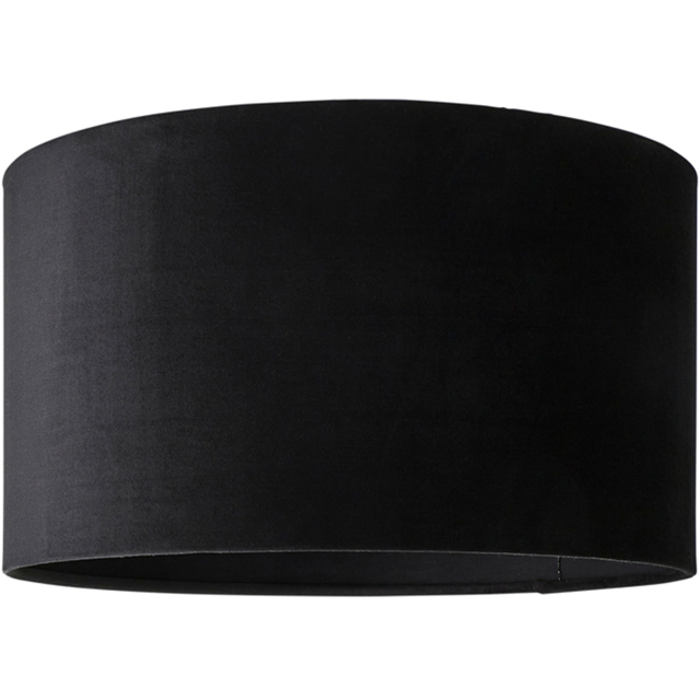 ValueLights Reni Black Velvet Drum Ceiling Lamp Shade 35cm - image 1