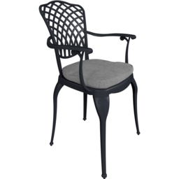 Charles Bentley Cast Aluminium 4 Seater Dining Set Black - thumbnail 3