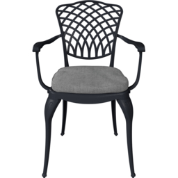 Charles Bentley Cast Aluminium 4 Seater Dining Set Black - thumbnail 4