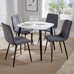 Core Products Aspen White and Grey 4 Seater Square Dining Set - thumbnail 1