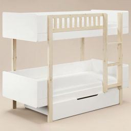 Noomi Kayla White Bunk Bed with Underbed Storage and Reversible Ladder - thumbnail 2