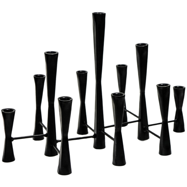 Ivyline Parker Black 11 Piece Candle Holder Centrepiece - image 1