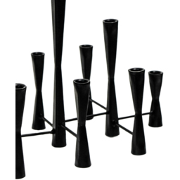Ivyline Parker Black 11 Piece Candle Holder Centrepiece - thumbnail 3