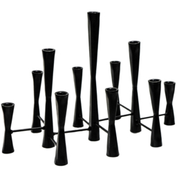 Ivyline Parker Black 11 Piece Candle Holder Centrepiece