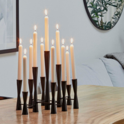 Ivyline Parker Black 11 Piece Candle Holder Centrepiece - thumbnail 2