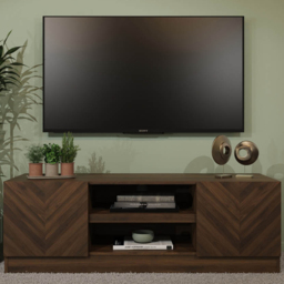GFW Catania Royal Walnut 2 Door 2 Shelf TV Unit