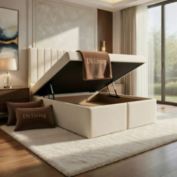 DS Living Aria Cream Double Plush Ottoman Bed - thumbnail 2