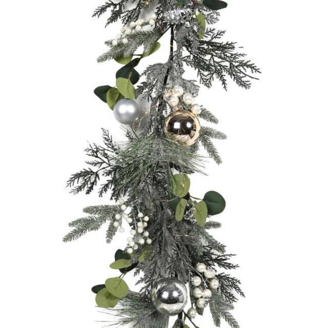 Green LED Champagne and Silver Christmas Garland - image 1