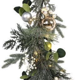 Green LED Champagne and Silver Christmas Garland - thumbnail 2