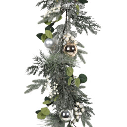 Green LED Champagne and Silver Christmas Garland
