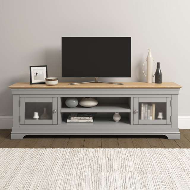 Seconique Bordeaux Pebble Grey and Oak TV Stand - image 1