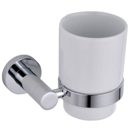 Nes Home Round Chrome Glass Tumbler with Holder - thumbnail 1