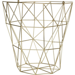 Premier Housewares Vertex Gold Finish Tall Storage Basket