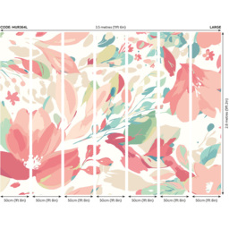 Origin Murals Flowing Flowers Pink Wall Mural - thumbnail 3