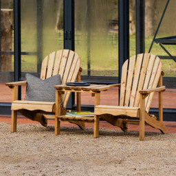AMATA Ungurs 2 Seater Adirondack Love Seat Brown - thumbnail 1