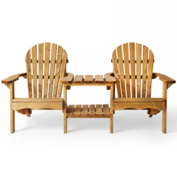 AMATA Ungurs 2 Seater Adirondack Love Seat Brown - thumbnail 2