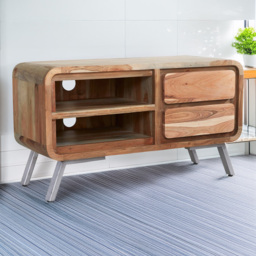 Brooklyn Aleiny 2 Drawer 2 Shelf Hardwood TV Cabinet