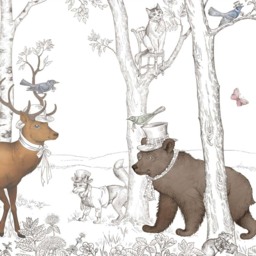 Grandeco Wonderland Forest Childrens Grey Wall Mural - thumbnail 2